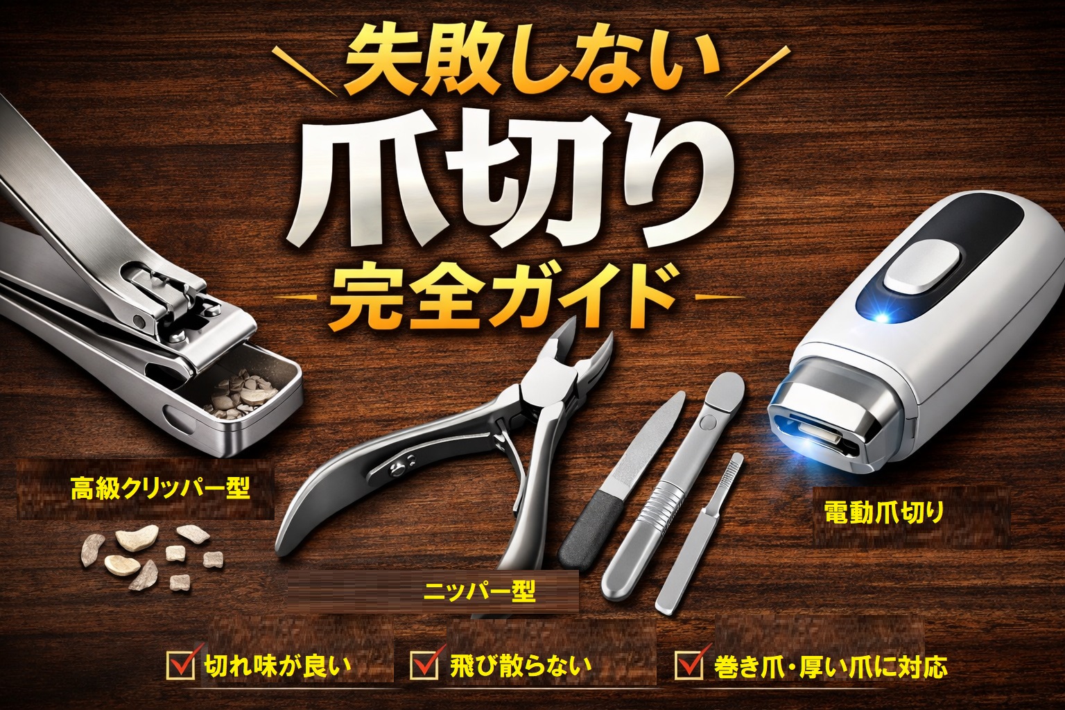 失敗しない「爪切り」完全ガイド：高級クリッパー・ニッパー・電動まで、硬い爪／巻き爪／飛び散り対策の選び方